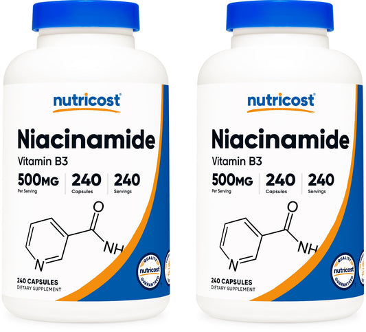 Nutricost Niacinamide (Vitamin B3) 500mg, 240 Capsules (2 Bottles)