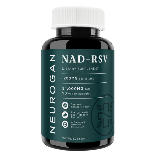 Neurogan NAD+ with Resveratrol Capsules 1:1 Ratio - 1200mg Per Serving, 90 Ct - Cellular Health & Healthy Aging Supplements, Energy & Immune Support - Nicotine Adenine Dinucleotide NAD+ Supplement