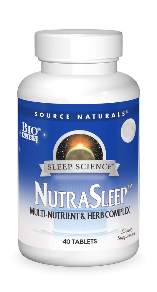 Pre-Order | Arrives in 5–10 Days – Source Naturals Sleep Science NutraSleep - Multi-Nutrient and Herb Complex - Supports Rest and Relaxation- 40 Tablets