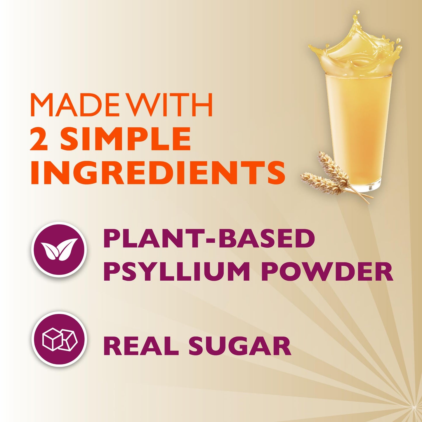Metamucil, Daily Psyllium Husk Powder Supplement with Real Sugar, 4-in-1 Fiber for Digestive Health, Orange Smooth Flavored Drink, 114 Servings