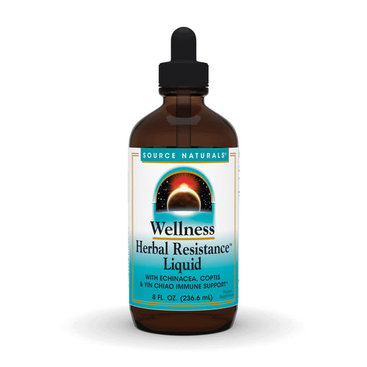 Pre-Order | Arrives in 5–10 Days – Source Naturals Wellness Herbal Resistance Liquid Immune Defense Supplement and Immunity Booster with Echinacea, Elderberry and Yin Chiao - 8 Fluid Oz
