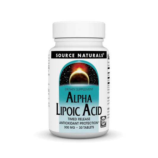 Pre-Order | Arrives in 5–10 Days – Source Naturals Alpha Lipoic Acid - Supports Healthy Sugar Metabolism, Liver Function & Energy Generation*, 300mg - 30 Time Release Tablets