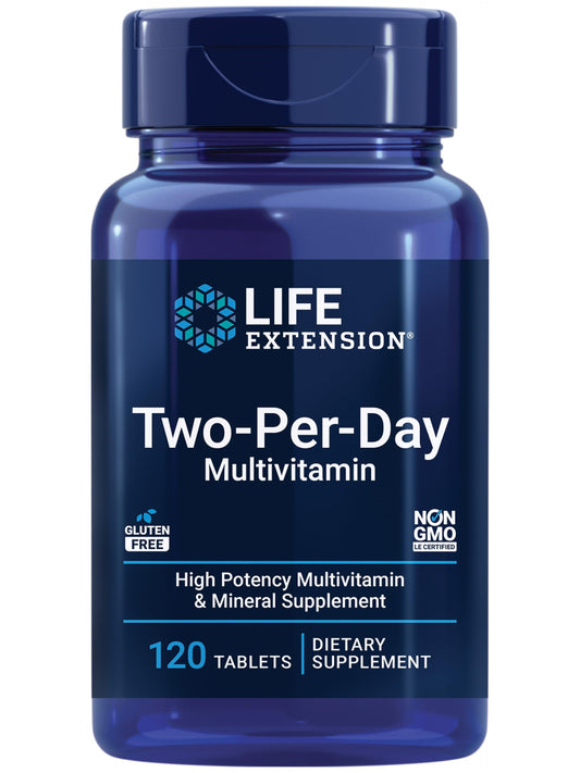 Life Extension Super Bio-Curcumin and Two-Per-Day 120 Tablet Multivitamin Bundle - 60 Vegetarian Capsules