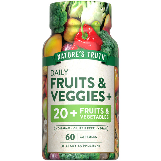 Nature's Truth Super Fruits and Veggies | 60 Vegan Capsules | Vitalizing Antioxidant Superfood Formula | Non-GMO & Gluten Free Supplement
