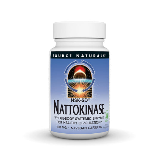 Pre-Order | Arrives in 5–10 Days – Source Naturals NSK-SD Nattokinase, Systemic Enzyme for Healthy Circulation* 100mg - 60 Vegan Capsules