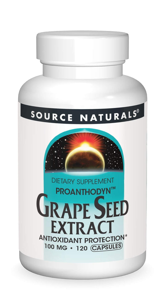 Pre-Order | Arrives in 5–10 Days – Source Naturals Grape Seed Extract, Proanthodyn 100 mg Antioxidant Protection & Supports Healthy Aging Brain - 120 Capsules
