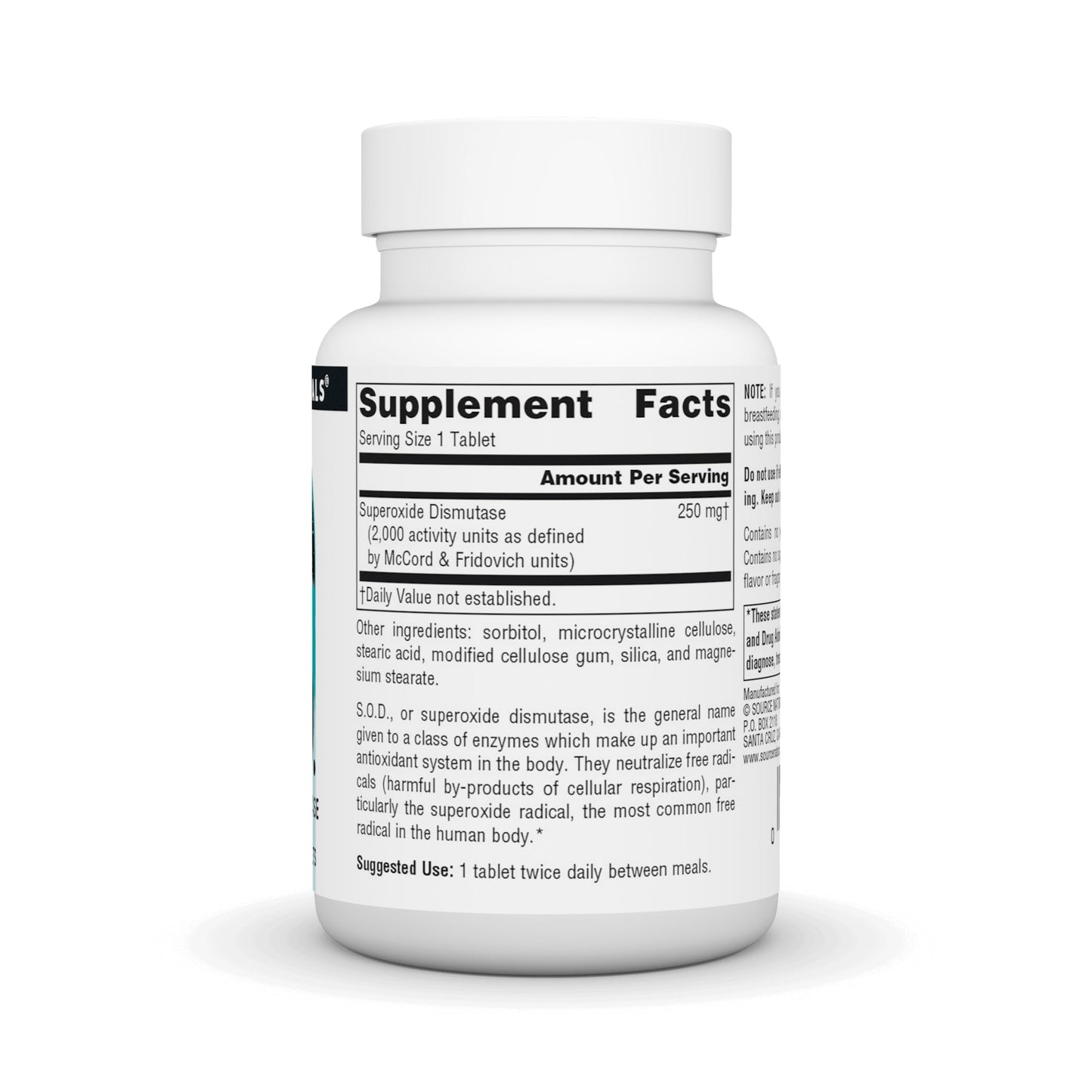 Source Naturals S-O-D, Superoxide Dismutase - Dietary Supplement - 90 Tablets