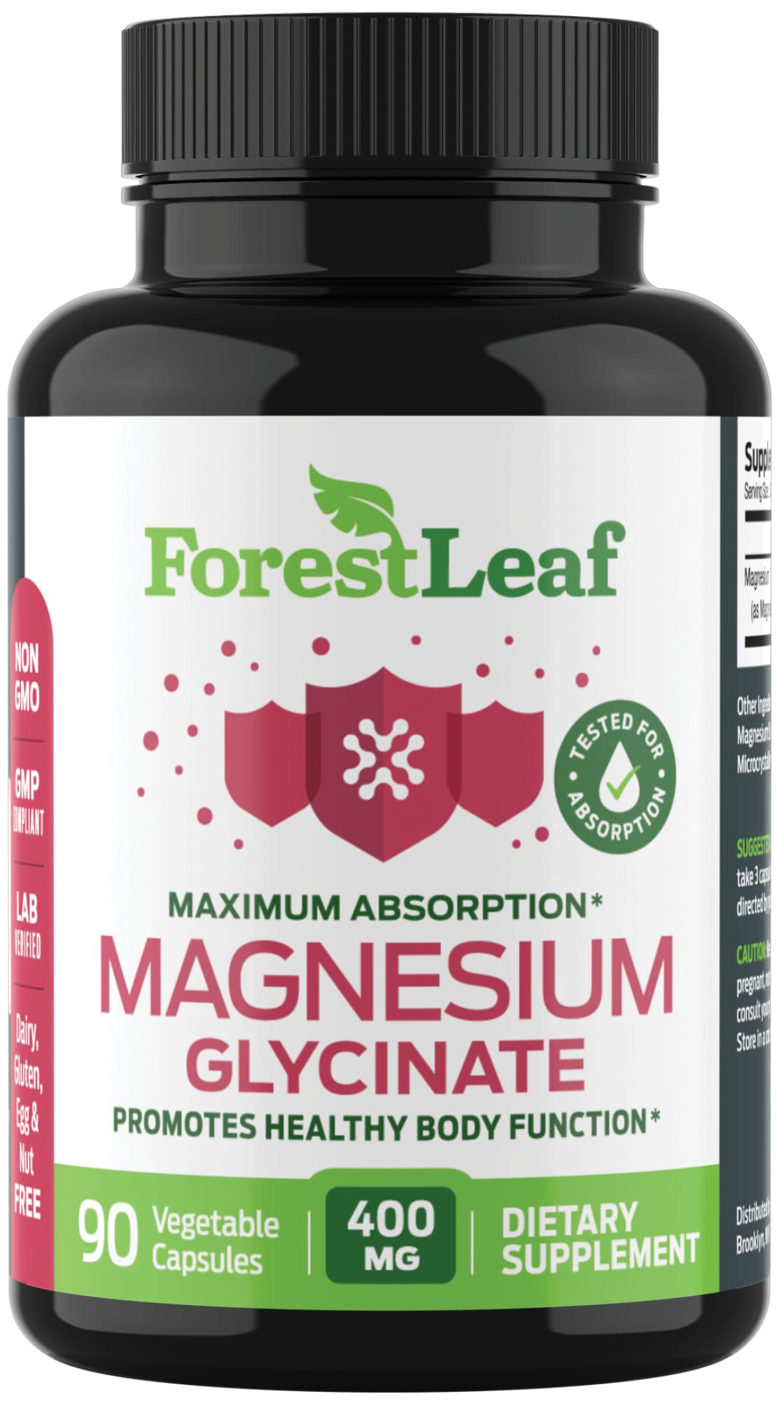 Pre-Order | Arrives in 5–10 Days – Pure Magnesium Glycinate 400mg Serving - High Absorption Magnesium Glycinate - Mag Bisglycinate for Stress, Bones, Muscles, Nerves, Relaxation & Heart Healt - 90 Capsules