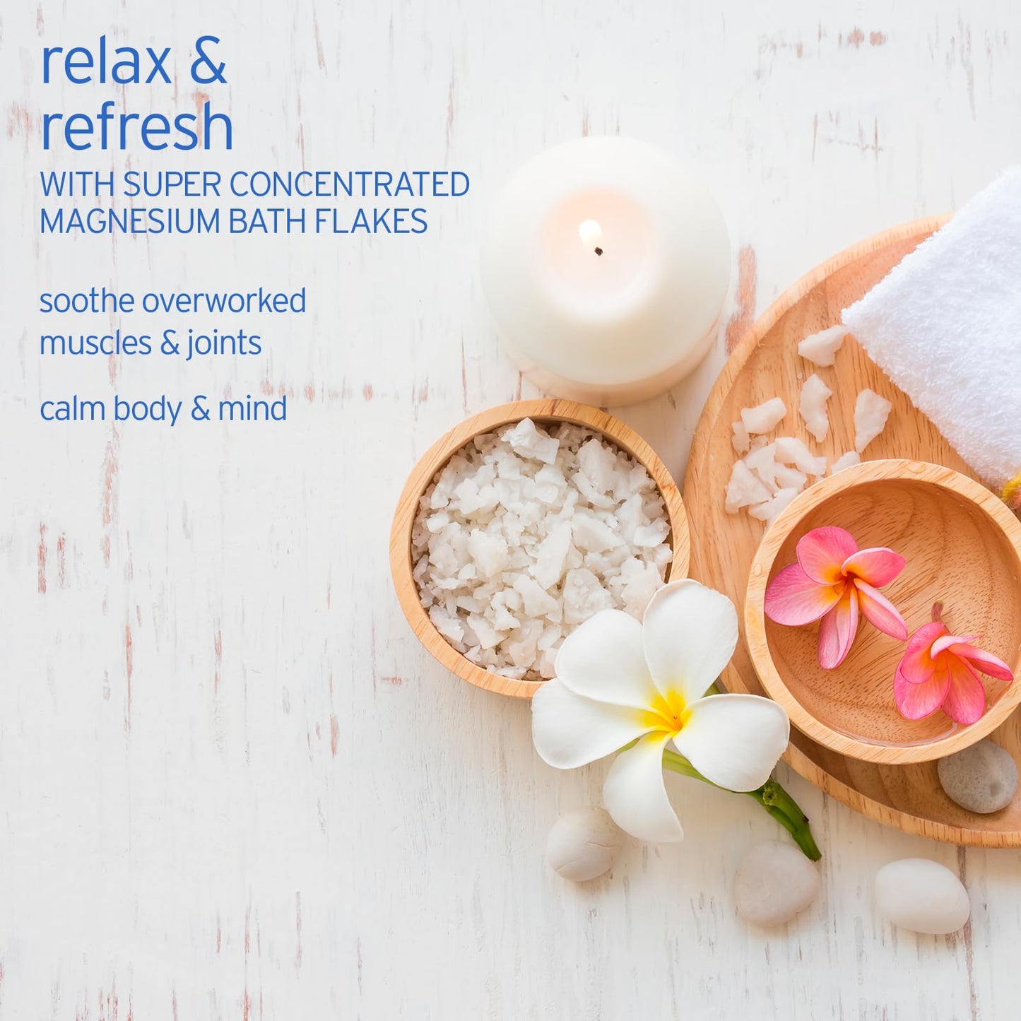 Life-flo Magnesium Bath Flakes and Pure Magnesium Oil Spray - Pure Magnesium Chloride from Zechstein Seabed - Relief and Relaxation Bundle - Soothes Muscles and Joints - 60-Day Guarantee, 26.4oz / 2oz