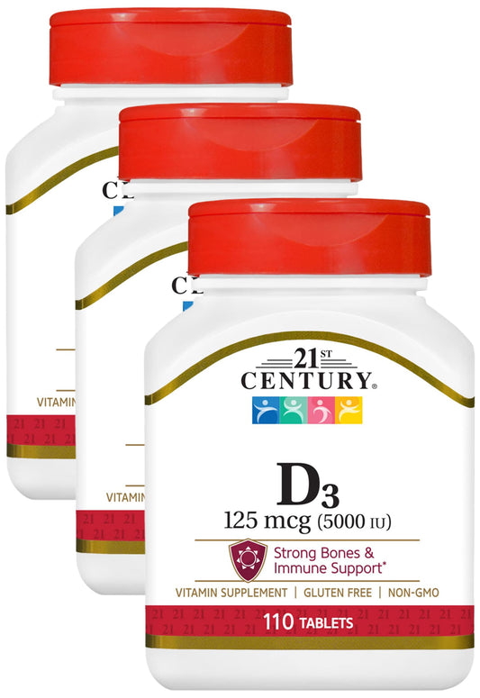 21st Century D 5000 IU Tablets, 110 Count (Pack of 3)