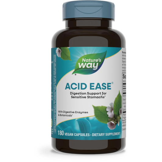 Nature's Way Acid-Ease Digestion Formula, Digestive Support Supplement for Sensitive Stomachs*, 180 Vegan Capsules
