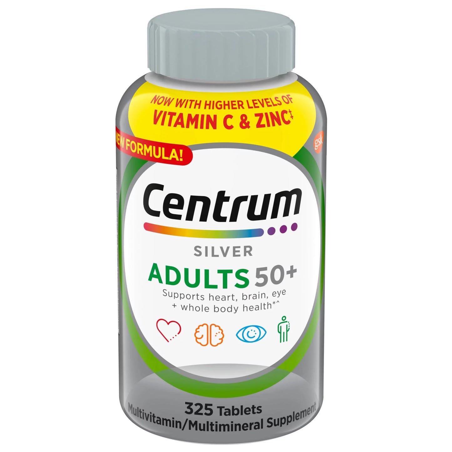 Centrum Silver Adults 50+ Multivitamin, 325 Tablets+Bundle with VITACARE Whistle Key Chain for Outdoor
