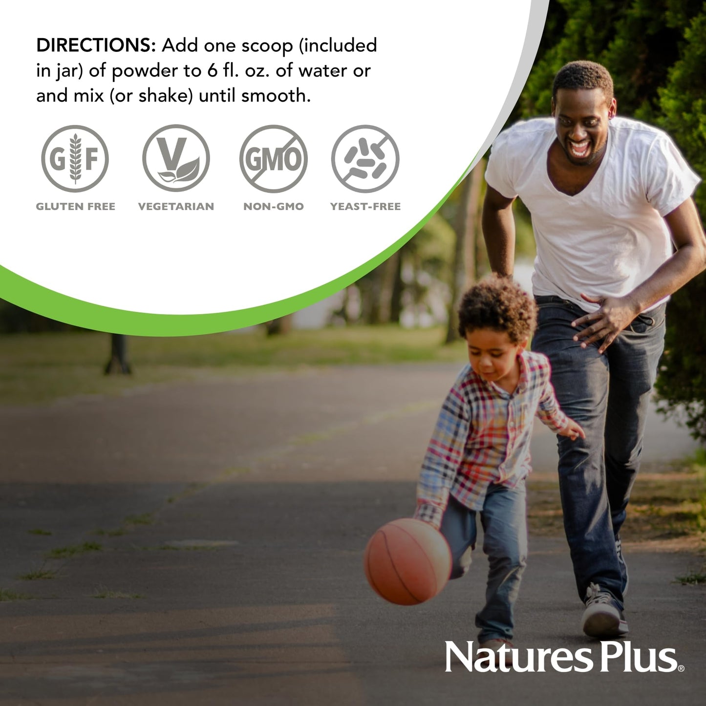 NaturesPlus FRUITEIN Revitalizing Green Foods Shake - 1.3 lbs - Plant-Based Protein (13g/Serving) - Supports Energy & Immune System - Vegetarian, Gluten Free & Non-GMO - 16 Servings