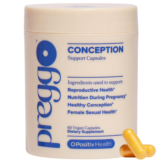 O Positiv Preggo Conception Support Capsules for Women - OBGYN-Formulated Pre Prenatal Vitamins with Clinically-Studied Ingredients - CoQ10, N-Acetyl Cystein - Female Sexual Health, 60 Ct (Pack of 1)