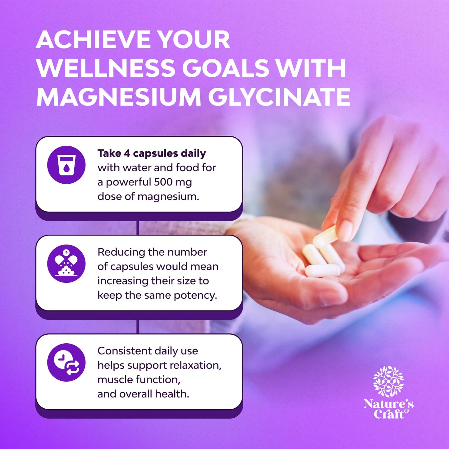 High Absorption Magnesium Glycinate Capsules - 500mg Magnesium Glycinate Per Serving for Calming Sleep Plus Muscle Bone & Nerve Support - Chelated 500mg GMP Certified 240 Count