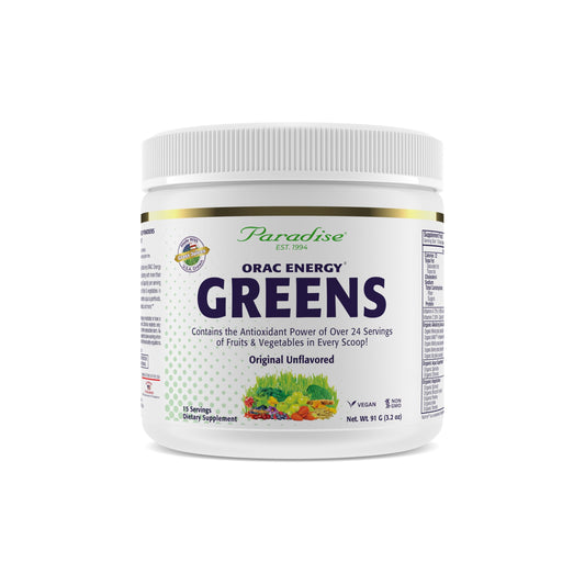 Paradise Herbs, ORAC Energy Greens Powder, Antioxidant Power of 24 Servings of Fruits & Vegetables in 1 Scoop, 15 Servings