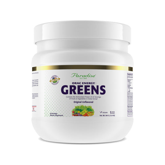 Paradise, ORAC Energy Greens Powder Extract, Super Antioxidants, Probiotics for Gut Health & Digestion, Vitamin C for Immunity, with Spirulina & Chlorella, Non-GMO, Gluten Free, 60 Servings