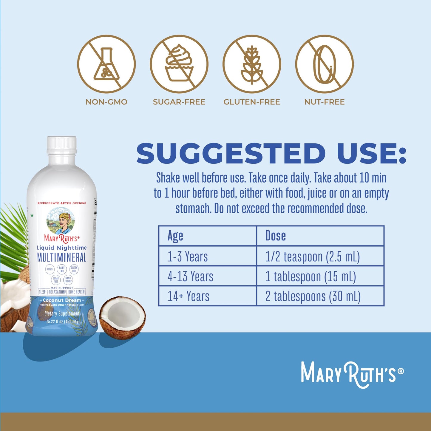 MaryRuth's Multivitamin Gummies for Women (Strawberry) & Liquid Nighttime Multimineral (Pineapple) | Clean Label Project Verified® | USDA Organic & Vegan | Beauty, Bedtime Routine, & Overall Health