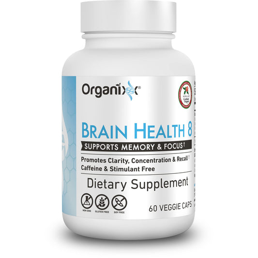 Organixx Ageless Brain Powerful Brain Health Supplement to Support Brain Function, Clarity, Focus, Re-Energize Brain Cells, Helps Promote a Balanced Mood, Gluten Free, Non GMO, 60 Vegetarian Capsules