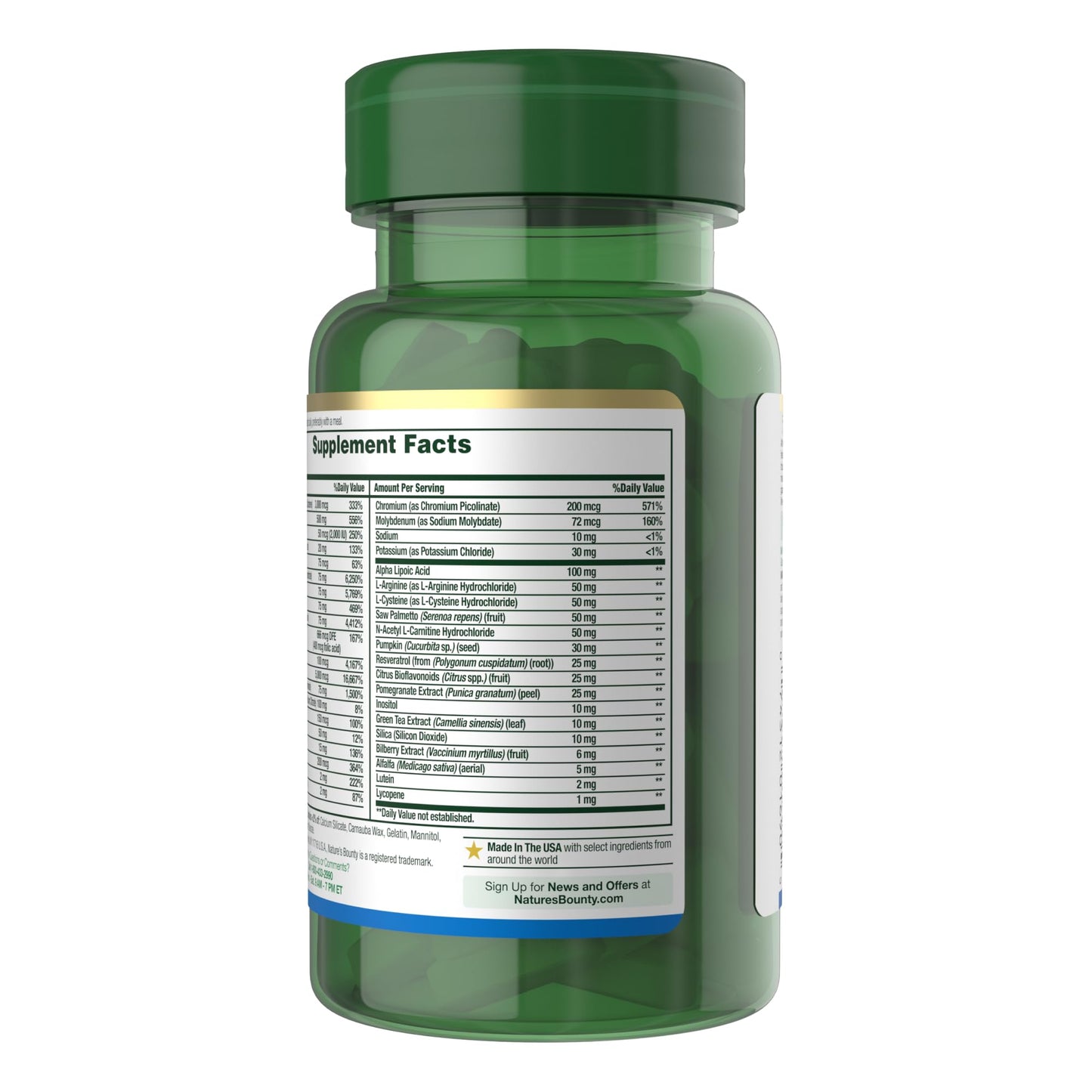 Nature's Bounty High Potency Men’s Complete Multivitamin, Daily Men’s Health Vitamin for Heart Health and Immune Support, Men's Multivitamin for Strong Bones, Overall Health and Wellness, 100 Capsules