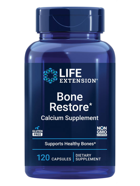 Life Extension Bone Restore – Helps Maintain Healthy Bone Density - Calcium, Vitamin D3, Magnesium, Zinc, Boron and Other Bone-Healthy Minerals - Non-GMO, Gluten-Free – 120 Capsules