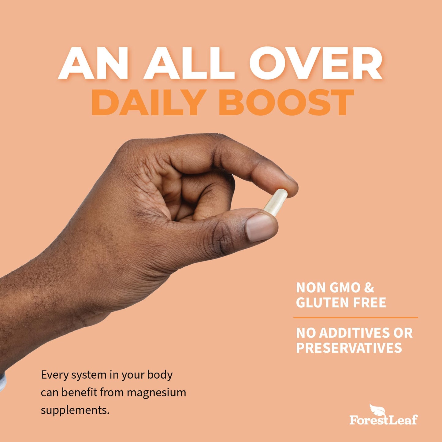 Pre-Order | Arrives in 5–10 Days – ForestLeaf Magnesium Complex 500mg - Magnesium 500mg Capsules - Magnesium Supplement 500 mg - Magnesium for Sleep, Magnesium for Constipation - Magnesium Supplement for Women (120 Ct)