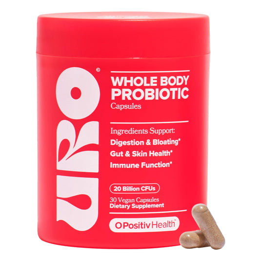 O Positiv URO Whole Body Probiotic – 3-in-1 Probiotic Supporting Gut, Skin, and Oral Microbiomes & Digestive Health – 20B+ CFUs, Licorice Root, Dandelion – Non-GMO, Vegan, Gluten-Free – 30 Capsules