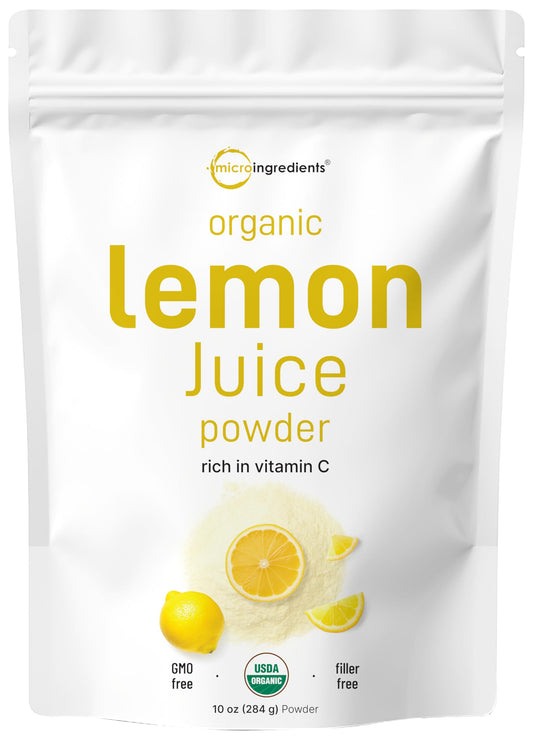 Pre-Order | Arrives in 5–10 Days – Organic Lemon Juice powder, 10 Ounce | 100% Natural Fruit Powder | Cold Pressed Lemons Source | No Sugar & Additives | Great Flavor for Drinks, Smoothie, & Beverages | Non-GMO & Vegan Friendly