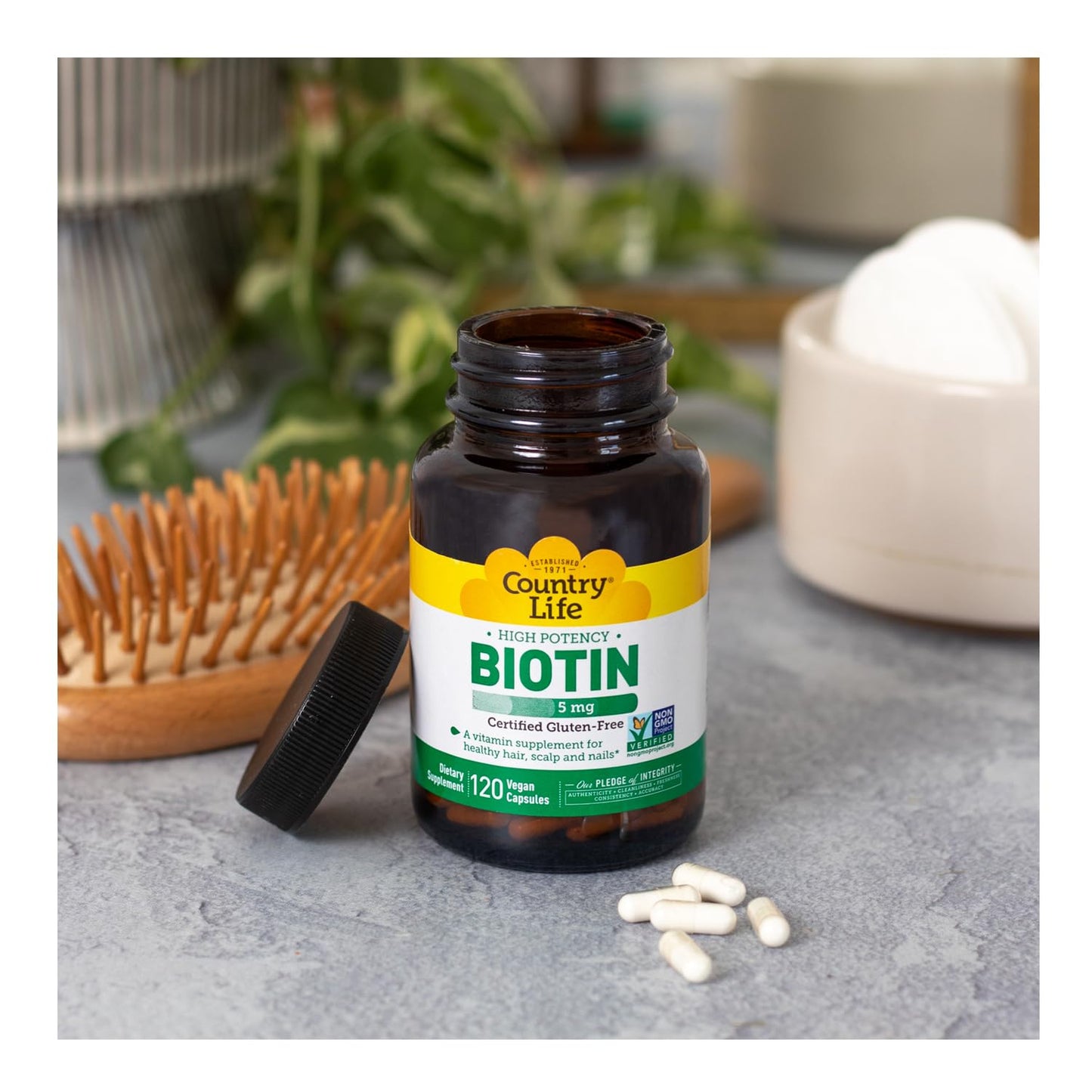 Pre-Order | Arrives in 5–10 Days – Country Life Country Life Biotin 5 mg Vegicaps, 120 Count