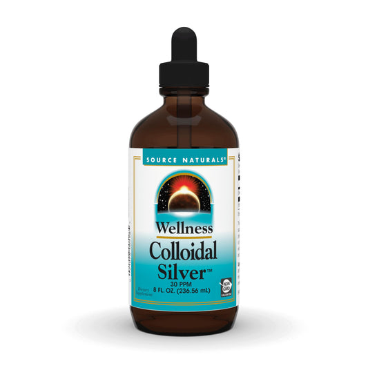 Pre-Order | Arrives in 5–10 Days – Source Naturals Wellness Colloidal Silver 30 ppm, Supports Physical Well Being* - 8 Fluid oz