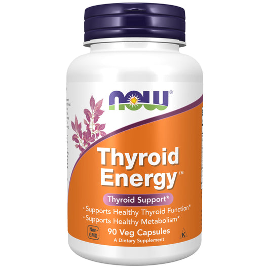 NOW Foods Supplements, Thyroid Energy™, Iodine and Tyrosine plus Selenium, Zinc and Copper, 90 Veg Capsules