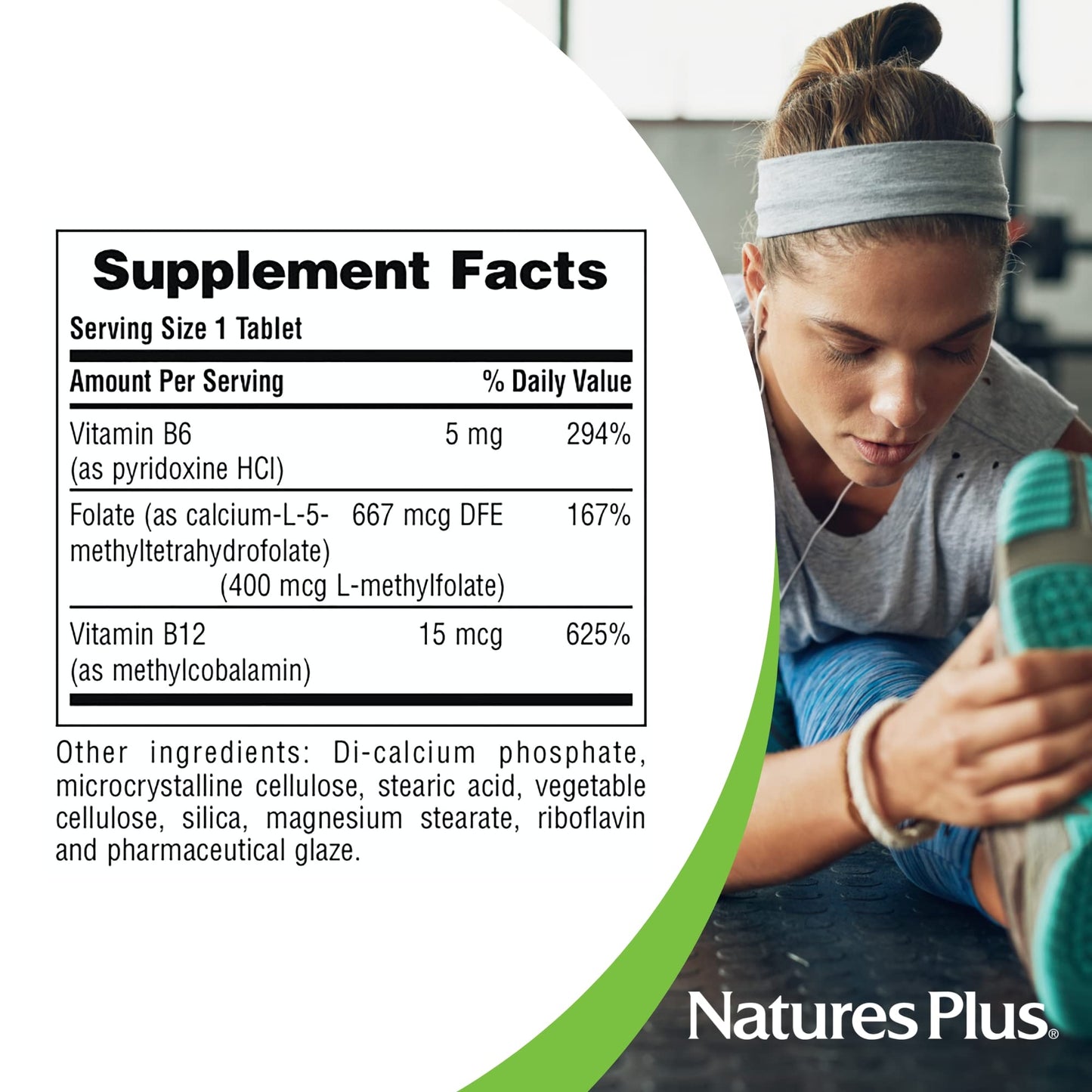 Natures Plus Folic Acid Hearts (Methylfolate) - 400 mcg, 90 Vegetarian Tablets - with Vitamin B6 & Vitamin B12 (as Methylcobalamin) - Gluten-Free - 90 Servings