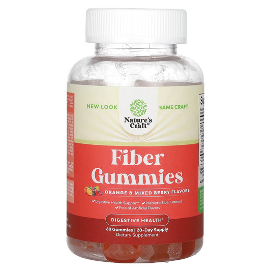 Nature's Craft
Fiber Gummies, Orange and Mixed Berry, 60 Gummies
