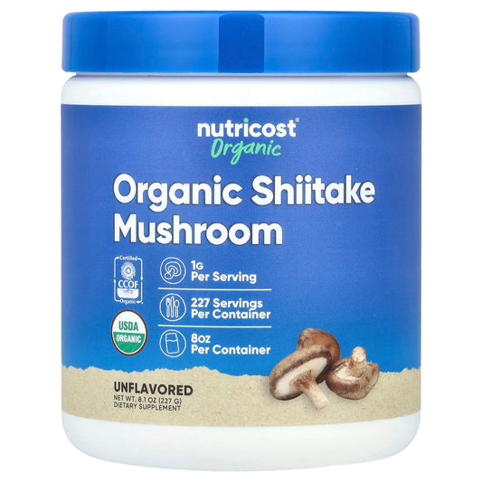 Nutricost
Organic Shiitake Mushroom Powder, Unflavored, 8 oz (227 g)