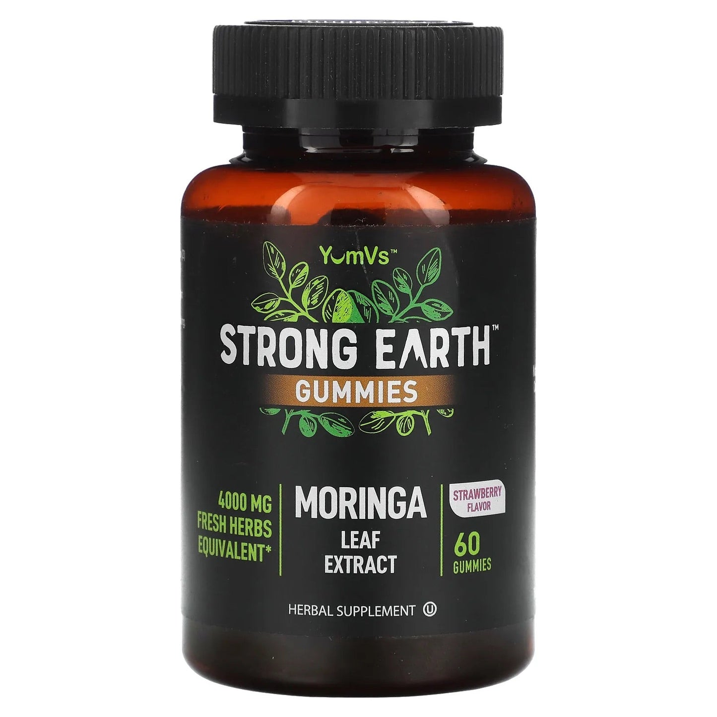 YumVs
Strong Earth Gummies, Moringa Leaf Extract, Strawberry, 4,000 mg , 60 Gummies (2,000 mg per Gummy)