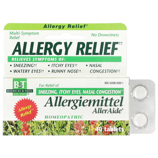 Pre-Order | Arrives in 5–10 Days – Boericke & Tafel
Allergiemittel AllerAide®, Allergy Relief, 40 Tablets