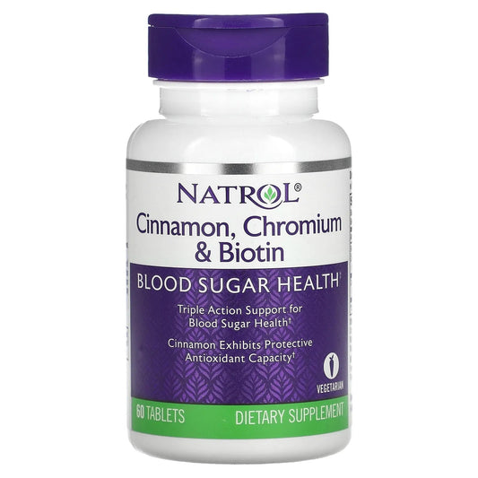 Natrol
Cinnamon, Chromium & Biotin, 60 Tablets