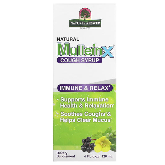 Nature's Answer
Natural Mullein X Cough Syrup, 4 fl oz (120 ml)