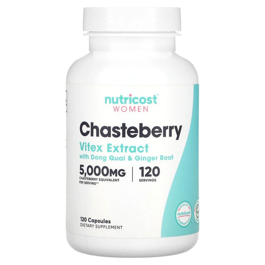 Nutricost
Women, Chasteberry with Dong Quai & Ginger Root, 5,000 mg, 120 Capsules