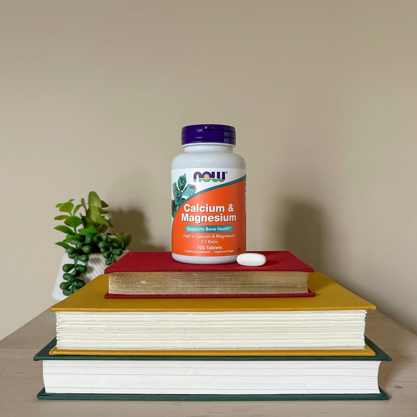 NOW Foods Supplements, Calcium & Magnesium 2:1 Ratio, High Potency, Supports Bone Health*, 100 Tablets