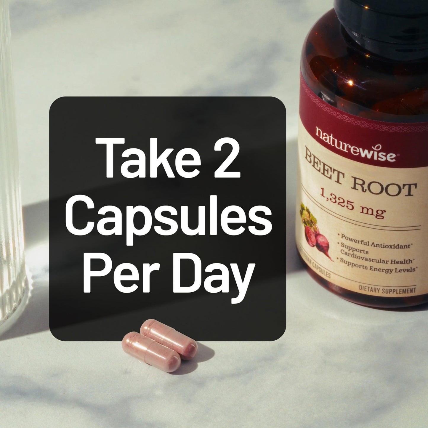 NatureWise Beet Root Capsules 1325mg with Organic Beetroot - Nitric Oxide Booster for Circulation and Heart Health Support - Vegan, Gluten-Free, Non-GMO - 120 Capsules[60 Day Supply]