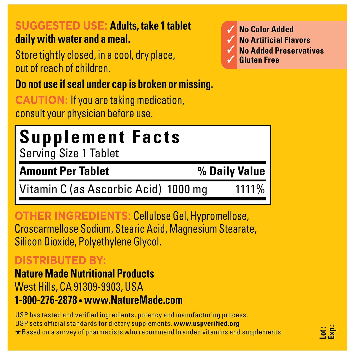 Nature Made Extra Strength Vitamin C 1000 mg, Dietary Supplement for Immune Support, 300 Tablets, 300 Day Supply