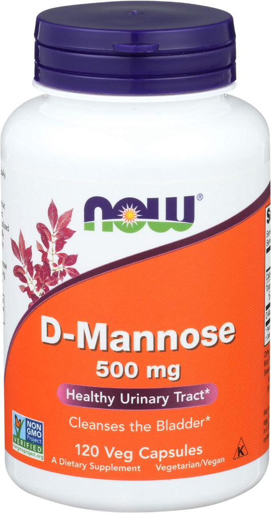 Pre-Order | Arrives in 5–10 Days – Now Foods D-Mannose, 120 Caps 500 mg (Pack of 3)
