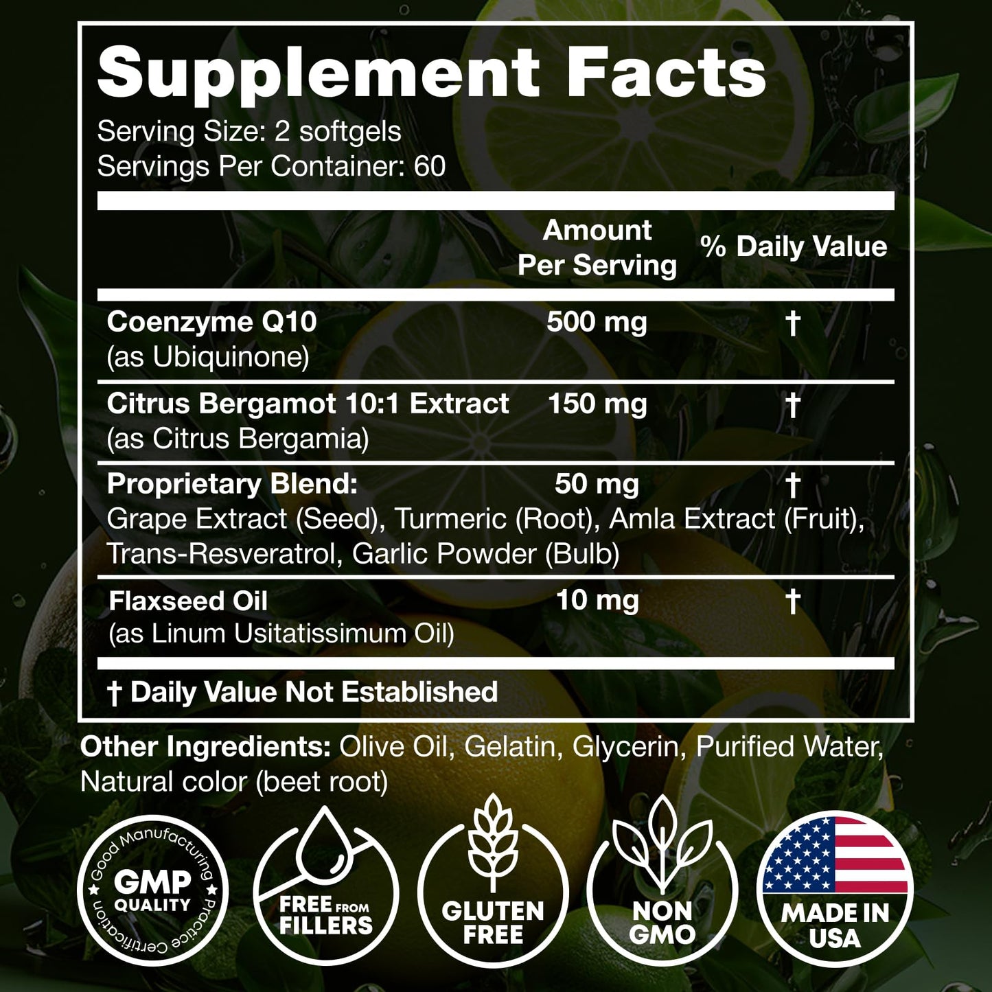 High Absorption CoQ10 500MG - Co Q 10 Supplement 120 Softgels for Heart Health&Energy Production - Enhanced CoQ10 Nutritional Supplements with Coenzyme Q10 - Alternative to coq10 400mg softgels
