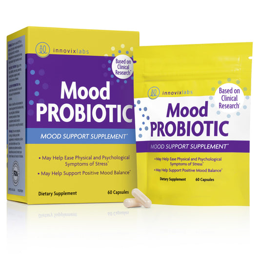InnovixLabs Mood Probiotic for Women & Men, Clinically Studied Digestive & Mood Support Supplement, Lactobacillus helveticus Rosell-52ND & Bifidobacterium longum Rosell-175, 60 Capsules
