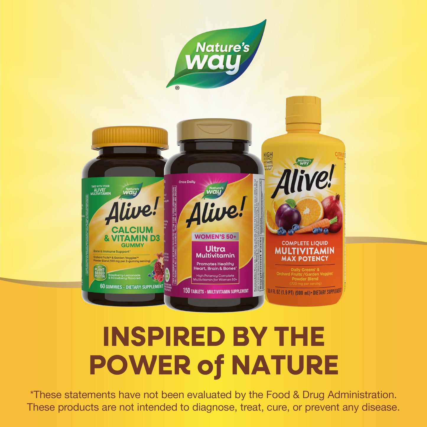 Nature’s Way Alive! Women’s 50+ Ultra Potency Complete Multivitamin, High Potency Formula, Promotes Healthy Heart, Brain, Bones*, with Methylated B12, Gluten-Free, 150 Tablets