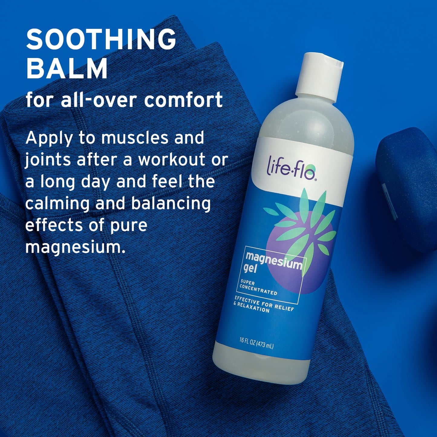 Life-flo Magnesium Gel, Pure Magnesium Chloride from the Ancient Zechstein Seabed, Soothing Relief and Relaxation for Overworked Muscles and Joints, Not Tested on Animals, 60-Day Guarantee, 16oz