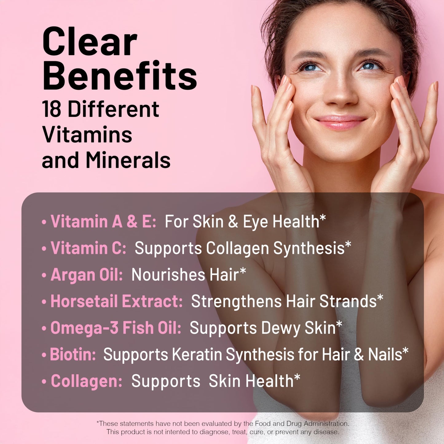 NatureWise Hair Skin and Nails Vitamin, Biotin 5000mcg w/Hyaluronic Acid, Collagen for Women with C, B Complex, D3, A, E, Iron - Non-GMO, Gluten Free - 150 Softgels[50-Day Supply]
