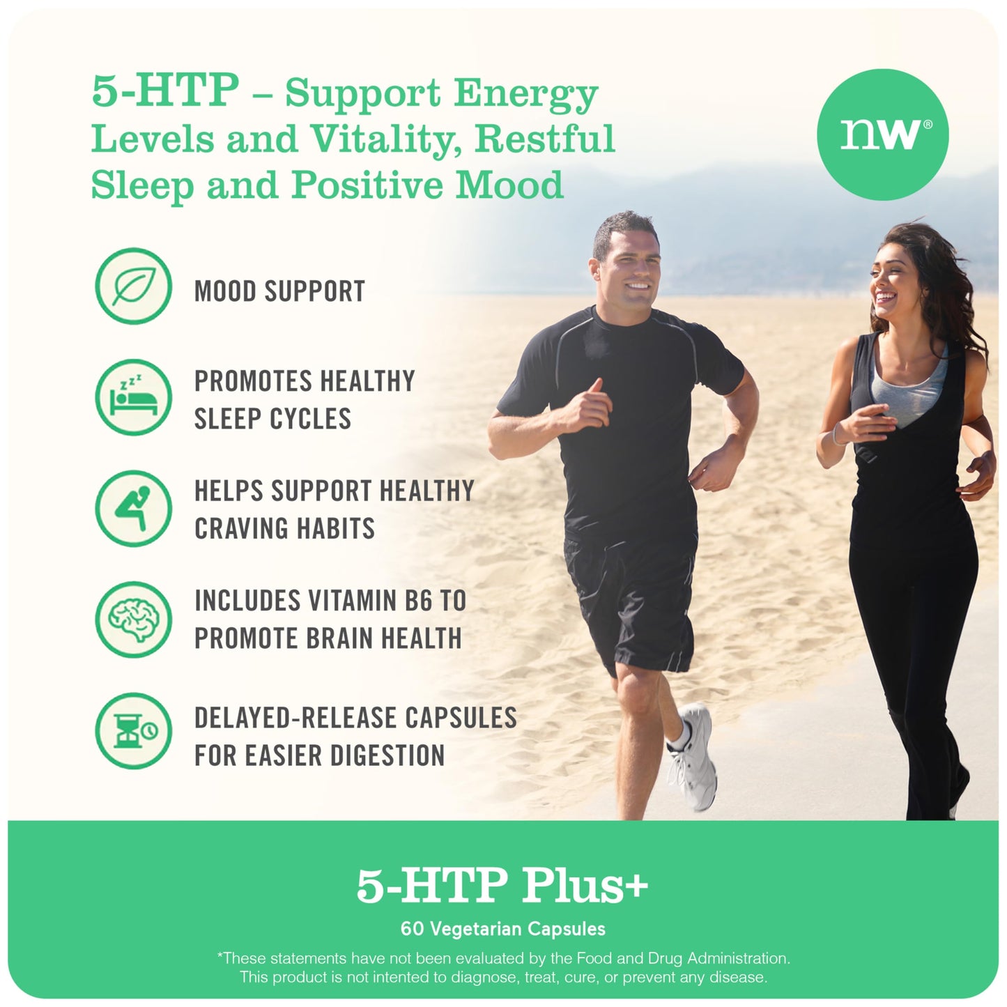 NatureWise 5-HTP 200mg Supplement from Griffonia Seeds with Cofactor Vitamin B6 - Mood Support and Natural Sleep Aid for Adults - Delayed-Release, Vegan - 30 Count[1-Month Supply]