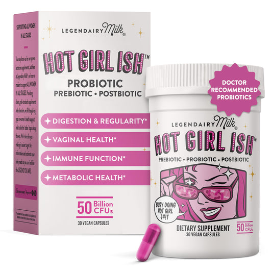 Legendairy Milk Hot Girl Ish™ - Daily Probiotics for Women with 50 Billion CFU - Women's Probiotic Supplement with 20 Probiotic Strains, Prebiotics & Postbiotic for Digestive, Gut & Immune Health